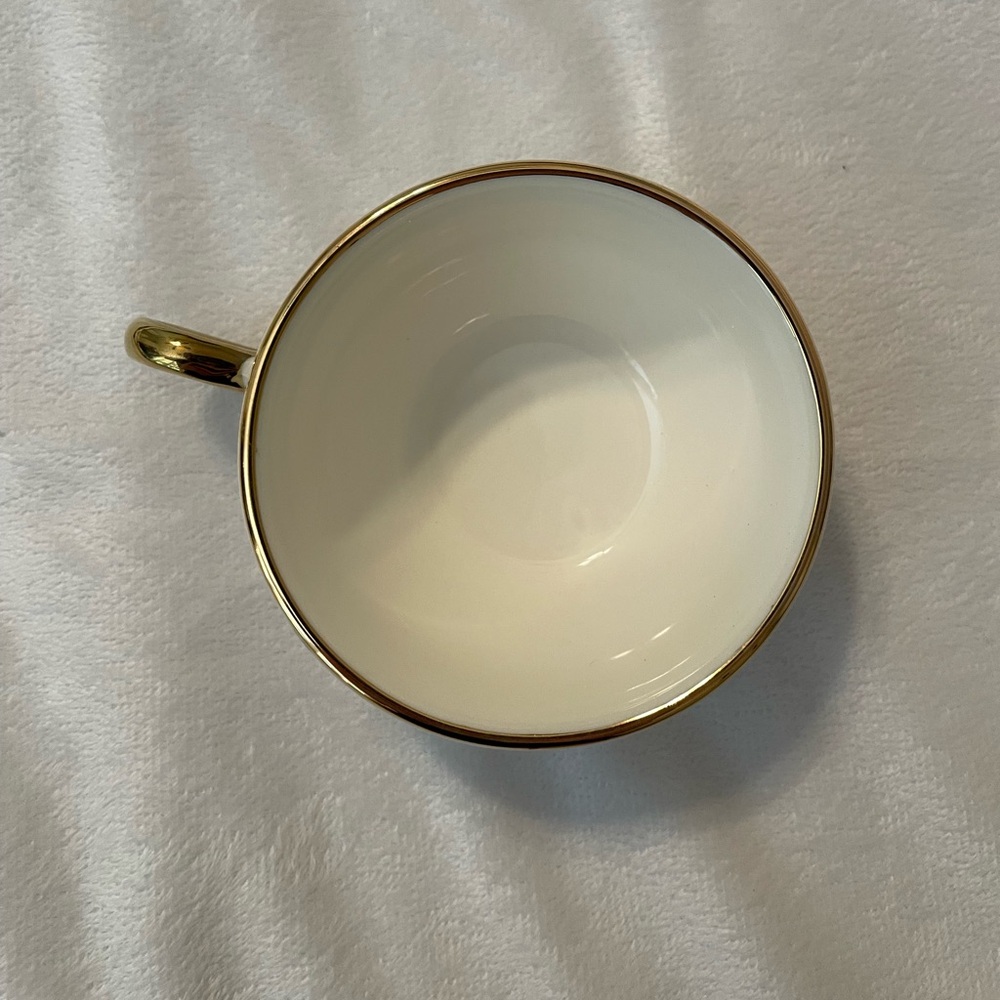 Downton abbey Elegant Gold Rimmed White Teacup and saucer - Picture 4 of 8